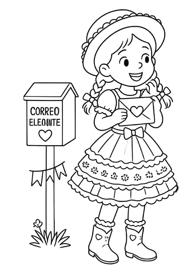 desenho menina caipira para imprimir e colorir para imprimir e colorir - imagem 2